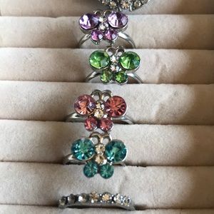 Diamond butterfly rings